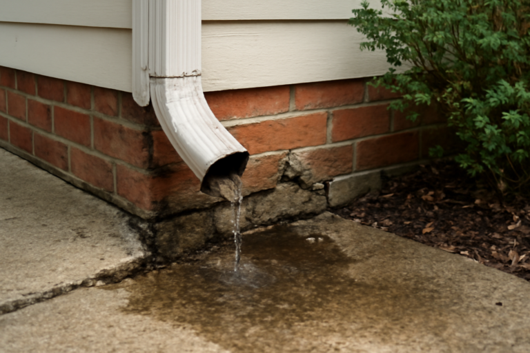 Downspout Failure Water Removal